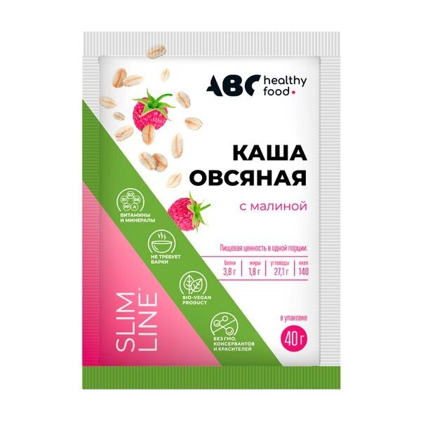Каша овсяная быстрого приготовления малина ABC Healthy Food 40 г