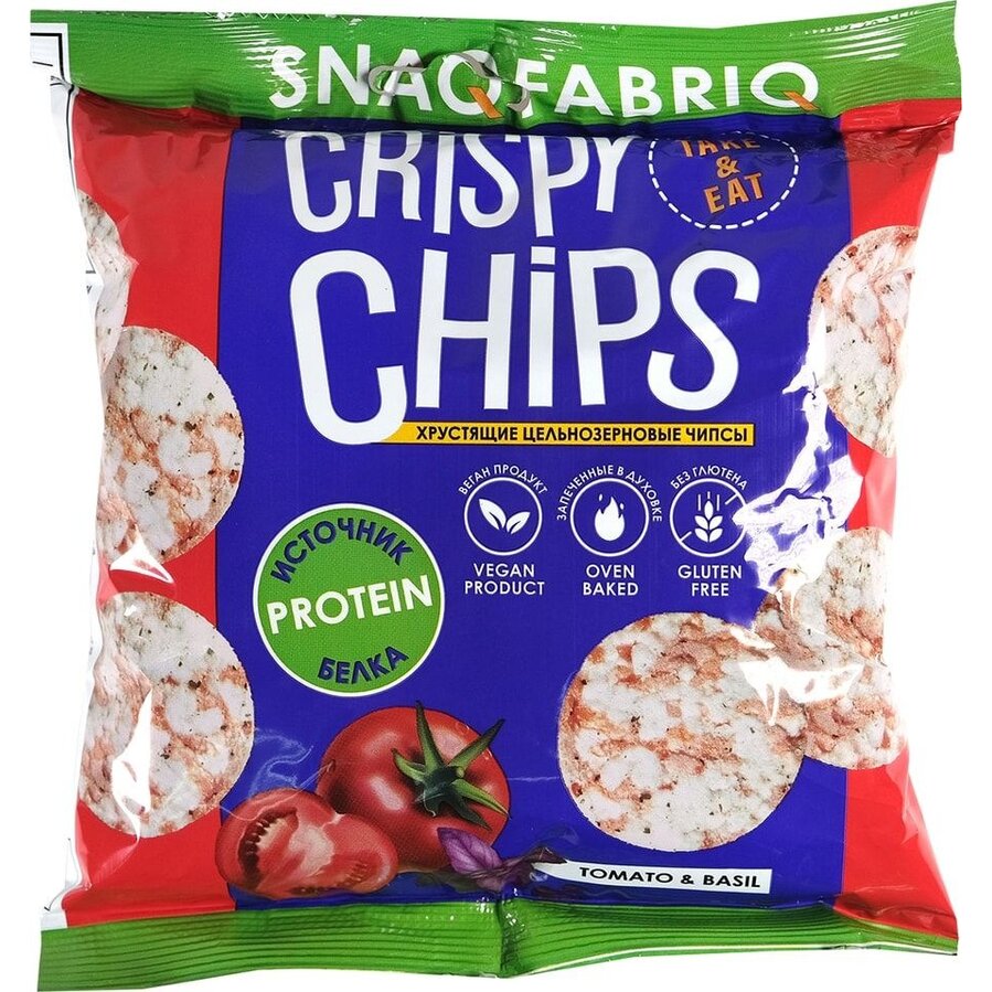 Чипсы цельнозерновые Snaq Fabriq со вкусом томата и базилика 50 г