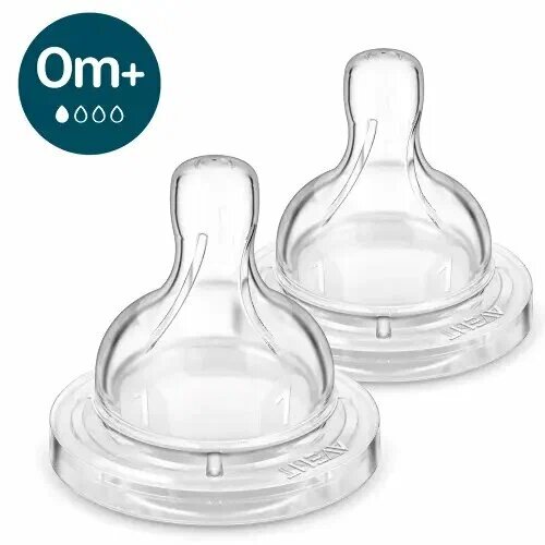 Соска силиконовая 0+ Авен Филипс (Avent philips) anti-colic медленный поток scy761/02 2 шт.