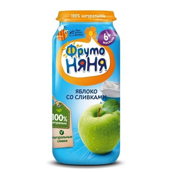 Пюре ФрутоНяня Яблоки со сливками с 6 мес. 250 г