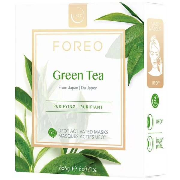 Маска для лица Foreo очищающая для УФО Зеленый чай 6 шт.