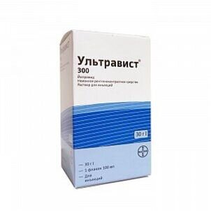 Ультравист раствор для инъекций 300 мг йода/мл 100 мл