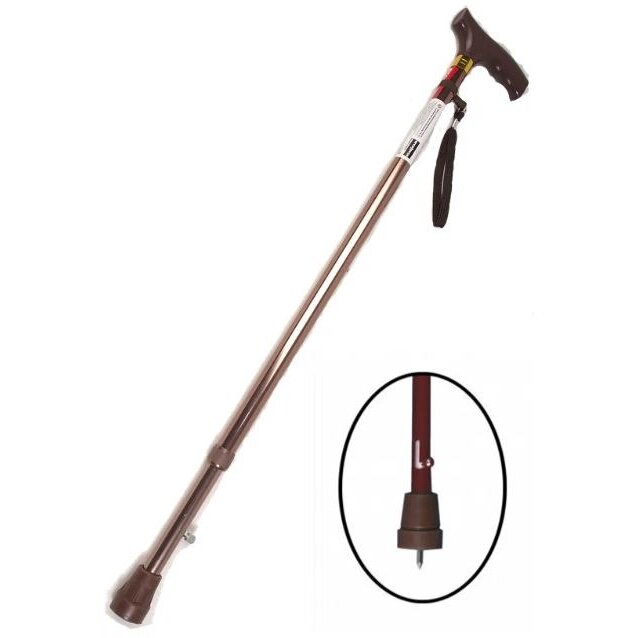 Трость алюминиевая Атлетика Е-0612 с регулируемой длиной черная 74-94 см