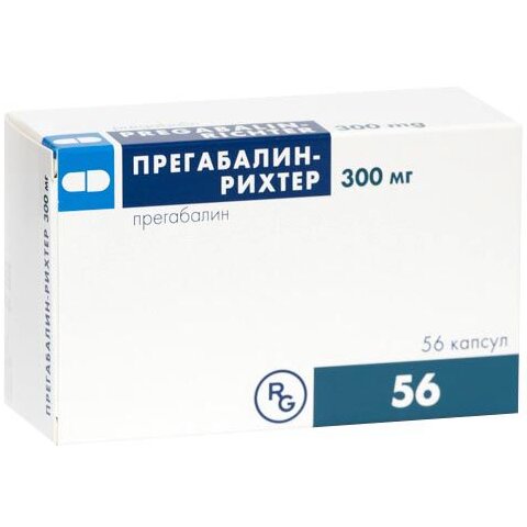Прегабалин-Рихтер капсулы 300 мг 56 шт.