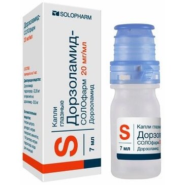 Дорзолан Соло (Дорзоламид-Солофарм) капли глазные 20 мг/мл 5 мл флакон 1 шт.
