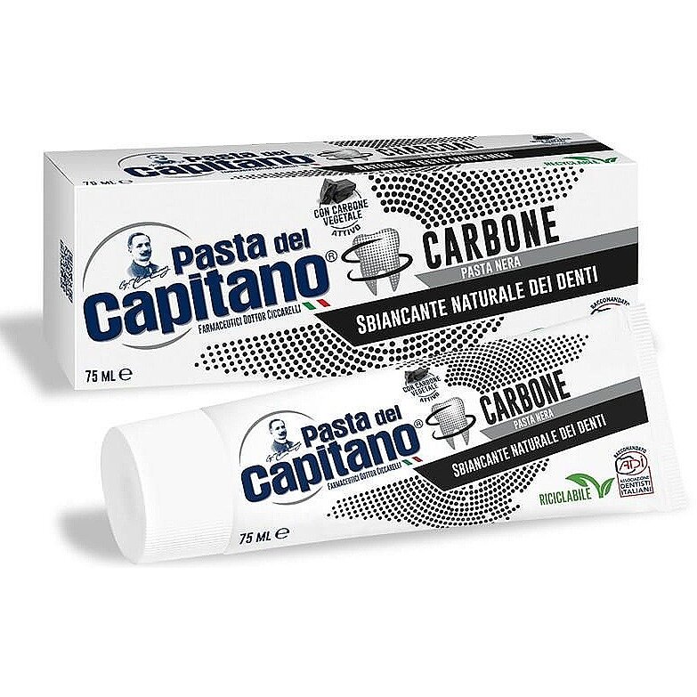 Паста зубная Pasta del Capitano Отбеливание с древесным углем 75 мл