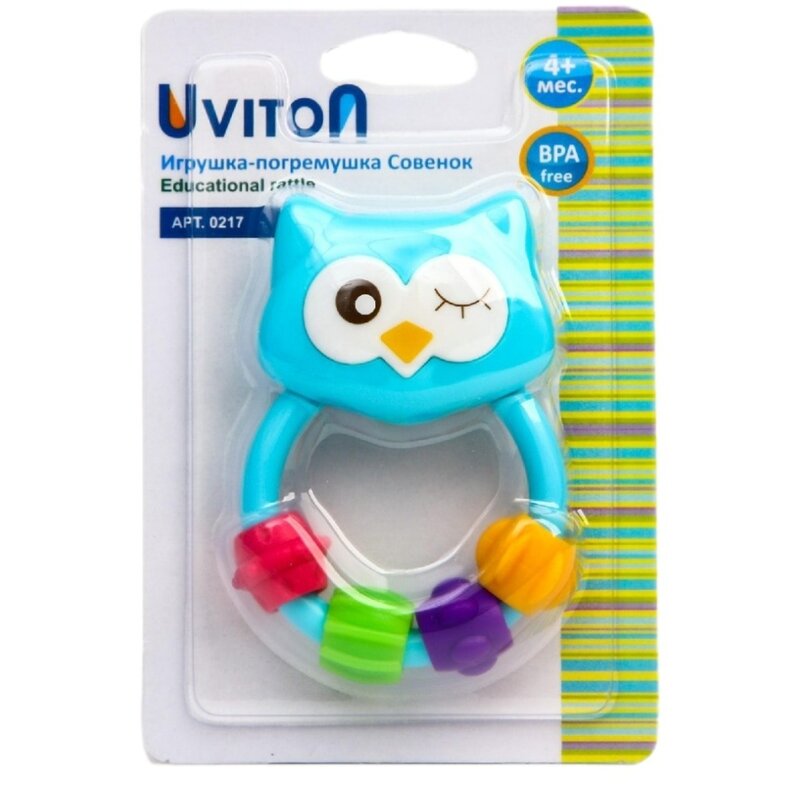Погремушка Uviton Совенок голубой с 4 мес 1 шт.