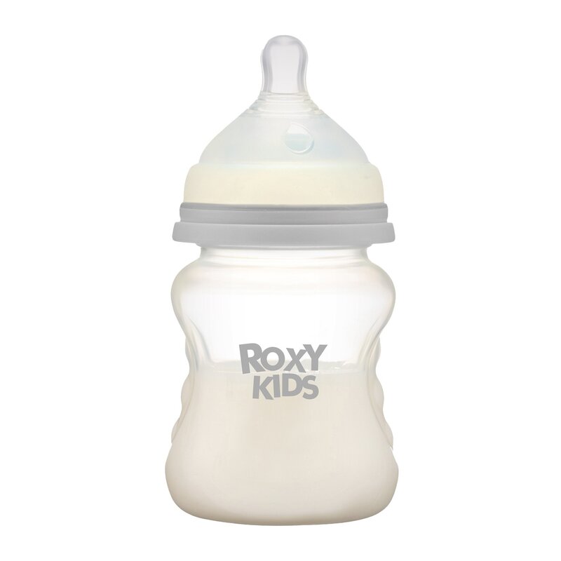 Бутылочка Рокси Кидс (Roxy-Kids) с силиконовой соской средний поток кокосовый 3 мес+ 160 мл