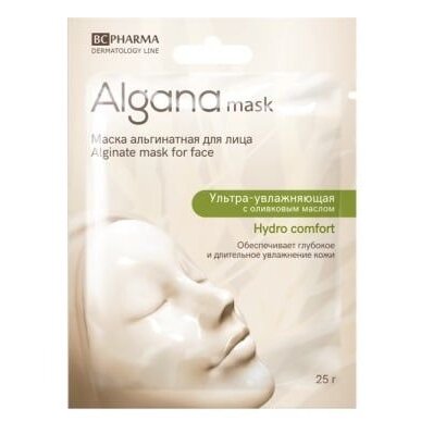 Маска альгинатная для лица Alganamask Hydro Comfort ультра-увлажняющая с оливковым маслом 25 г