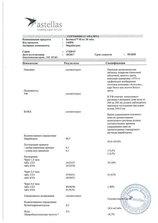 Бетмига Купить В Новосибирске 50 Мг