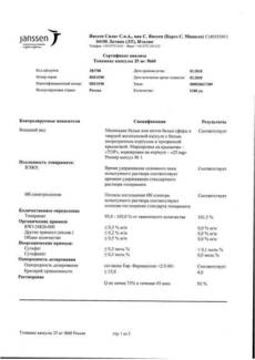 Сертификат Топамакс капсулы 25 мг 60 шт.