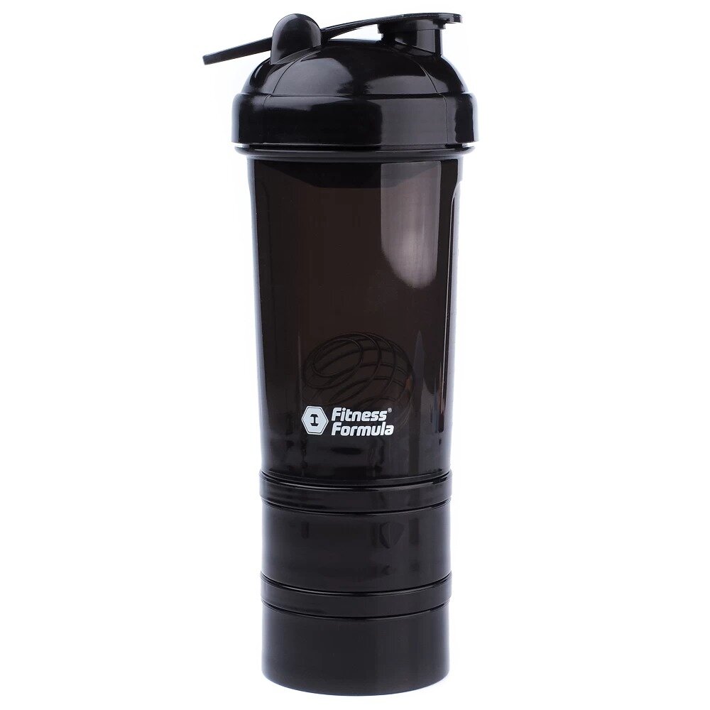 Шейкер Fitness Formula + два отсека черный 500 мл