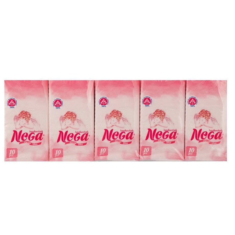 Платочки бумажные Нега 3х-слойные 10 шт.