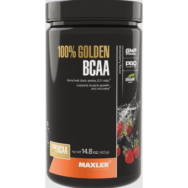 Аминокислоты 100% Golden BCAA Макслер (Maxler) Клубника 420 г