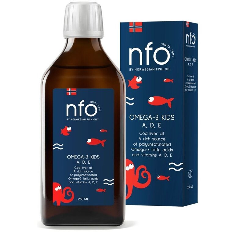 Рыбий жир Омега-3 NFO (Norwegian Fish Oil) из печени трески 240 мл