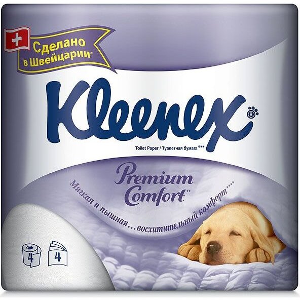 Туалетная бумага Kleenex cottonelle premium care четырехслойная рулон 4 шт.