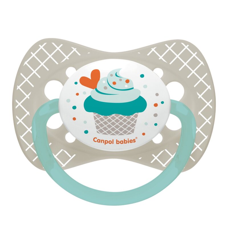 Пустышка Canpol babies силиконовая симметричная серая 6-18 мес