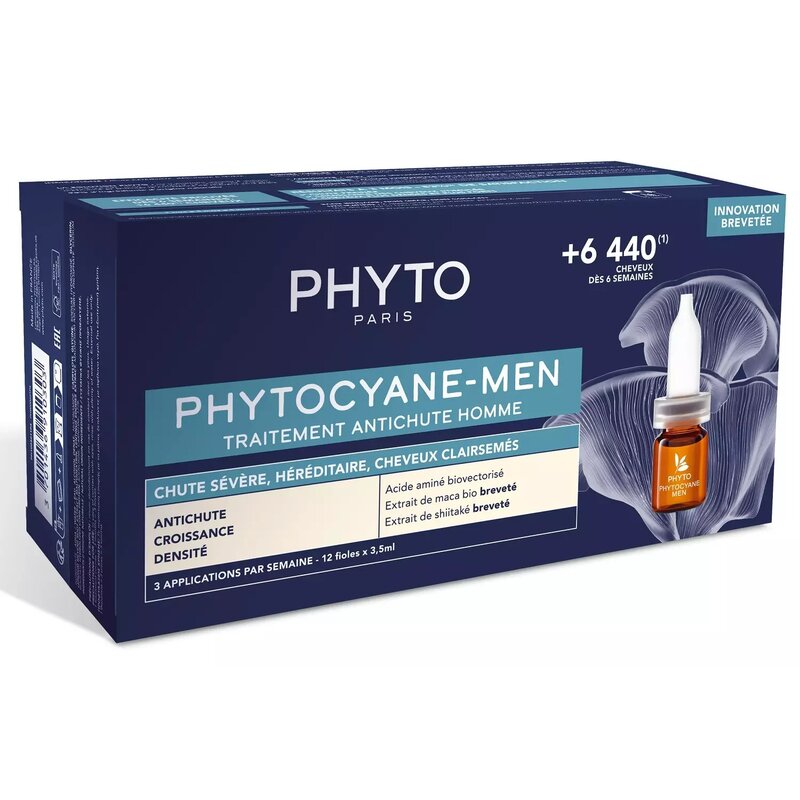 Сыворотка Phyto Phytocyane-Men против выпадения волос для мужчин флаконы 3,5 мл 12 шт.