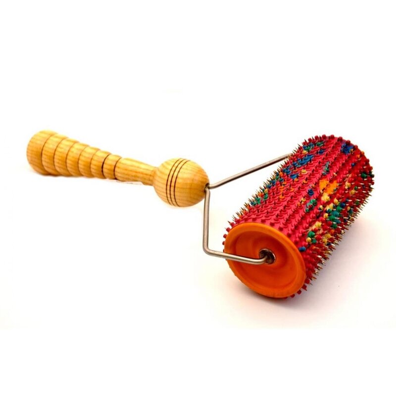 Аппликатор Ляпко валик большой шаг иглы 5 мм 61х111 мм красный