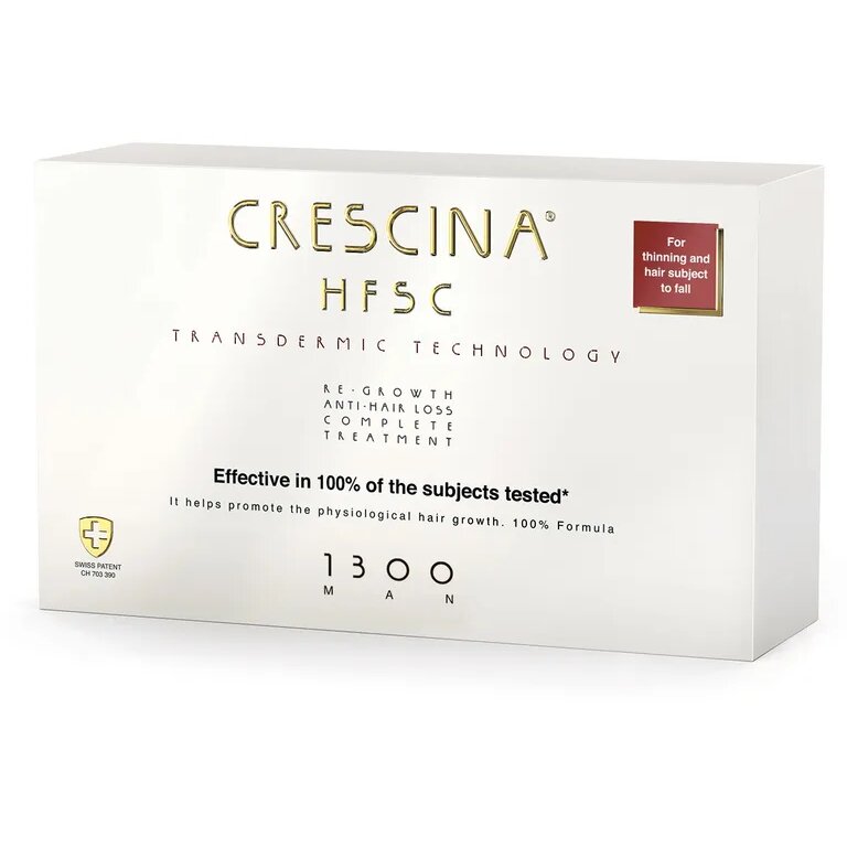 Crescina трансдермик hfsc 1300 лосьон мужской для волос для возобновления роста 3.5мл флакон 20 шт. re-growth hfsc