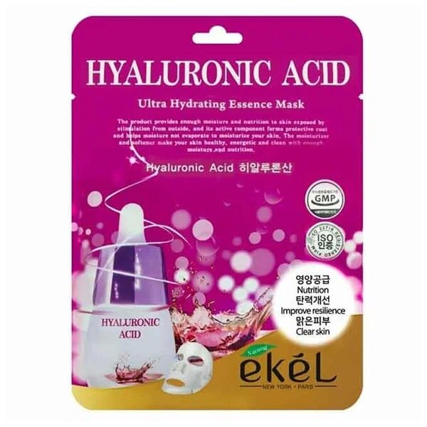 Маска для лица Ekel тканевая с гиалуроновой кислотой Hyaluronic Acid Ultra Hydrating Essence Mask