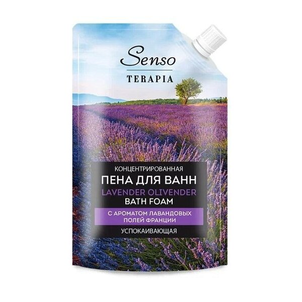 Пена для ванн концентрированная успокаивающая Lavender olivender SensoTerapia (СенсоТерапия) дой-пак 500 мл
