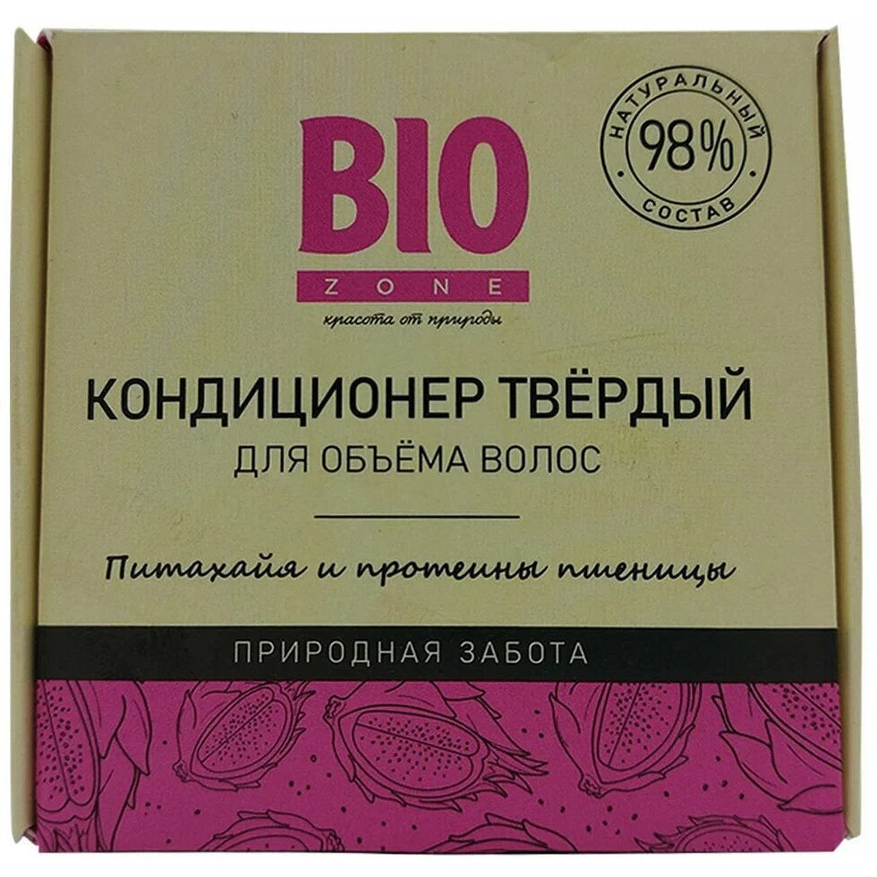 Кондиционер твердый для объема волос питахайя и протеины пшеницы BioZone/Биозон 50 г
