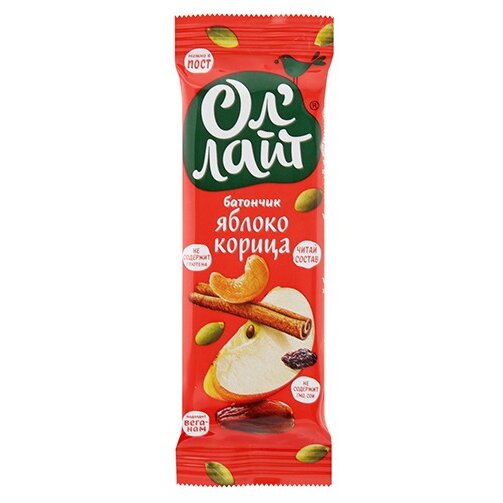 Батончик Ол Лайт фруктово-ореховый яблоко/корица 30 г