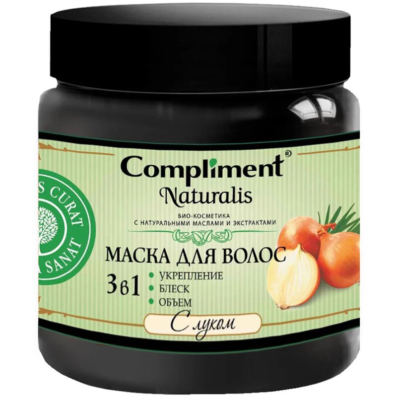 Маска Compliment Натуралис для волос 3 в 1 с луком укрепление/блеск/объем 500 мл x1