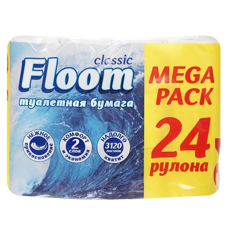Туалетная бумага Floom 2х-слойная 24 шт.