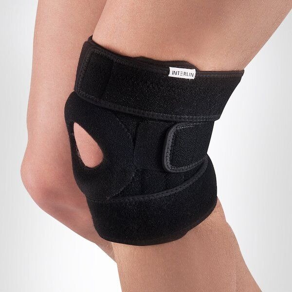 Бандаж Интерлин SportSupport SO на коленный сустав с силиконовым кольцом K01 черный универсальный