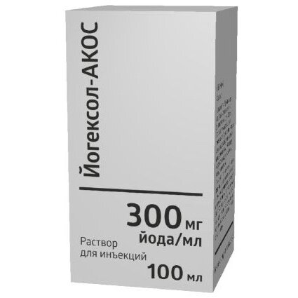 Йогексол-Акос раствор для инъекций 300 мг йода/мл 100 мл