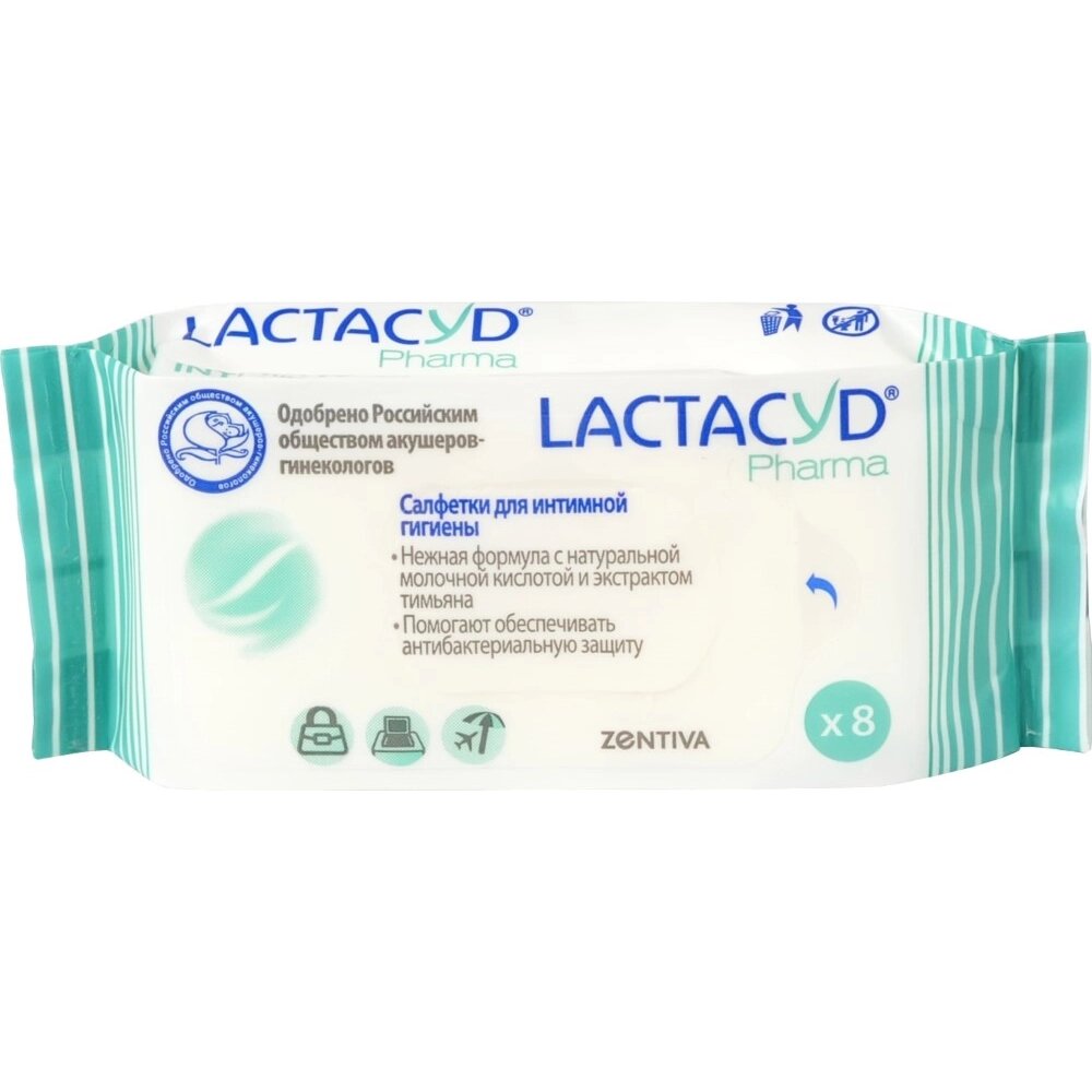 Салфетки влажные для интимной гигиены Lactacyd фарма экстракт тимьяна 8 шт.