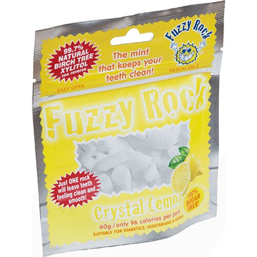 Кристаллы ксилитола без сахара Fuzzy rock crystal coolmint со вкусом лимона 40 г