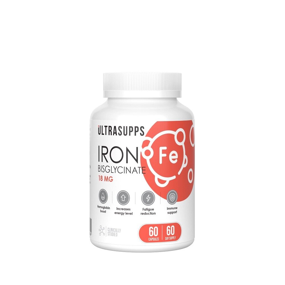 Железо UltraSupps капсулы 18 мг 60 шт.