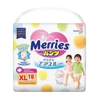 Подгузники-трусики Мериес (Merries) размер XL 12-22 кг 19 шт.