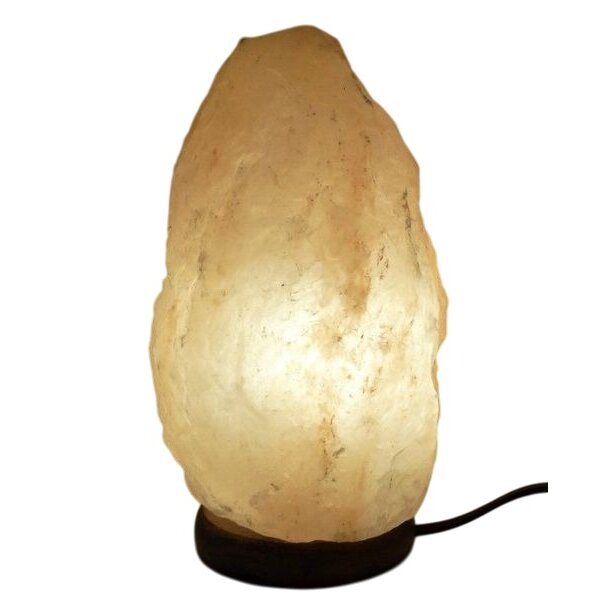 Лампа солевая Wonder Life Скала 3-4 кг на деревянной подставке белая