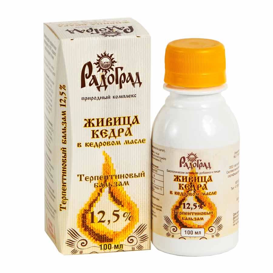 Радоград живица кедра в кедровом масле терпентиновый бальзам 12.5% 100 мл