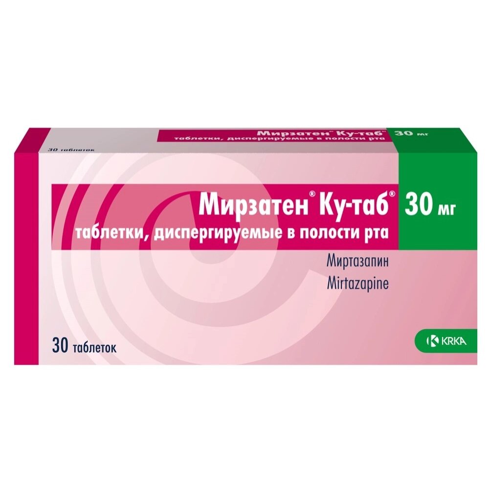 Мирзатен Ку-таб таблетки, диспергируемые в полости рта 30 мг 30 шт.