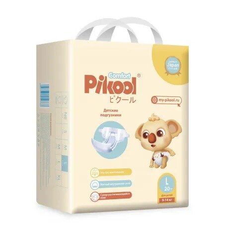 Подгузники детские Pikool Comfort L 9-14 кг 20 шт.