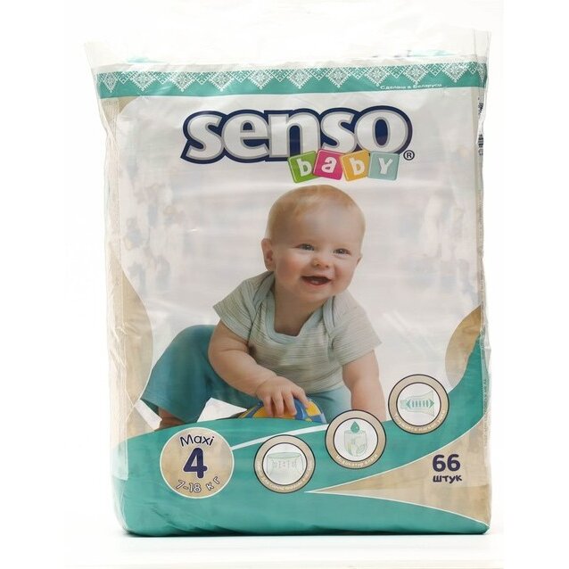 Подгузники Senso baby Maxi крем-бальз 7-18 кг 66 шт.