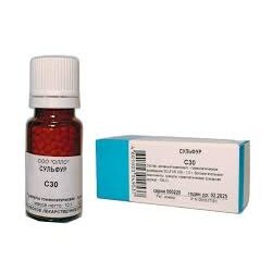 Сульфур с30 гранулы гомеопатические 10 г