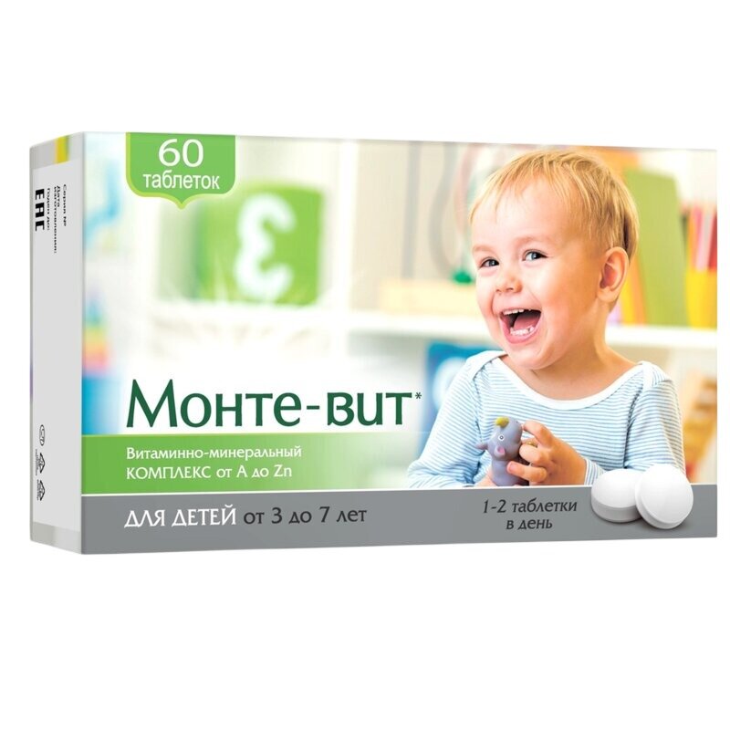 Монте-Вит А-Zn для детей 3-7 лет таблетки 60 шт.