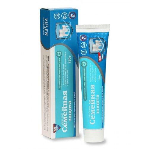Зубная паста Family Cosmetics семейная защита без фтора 170 г