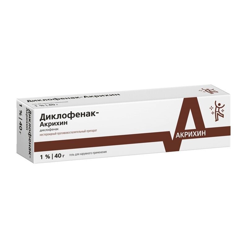 Диклофенак-Акрихин гель для наружного применения 1% 40 г