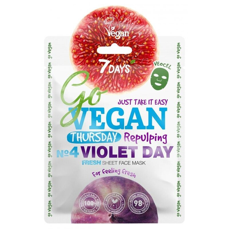 Маска 7 days go vegan тканевая для лица для тех кто любит посвежее fresh thursday violet day 1 шт.