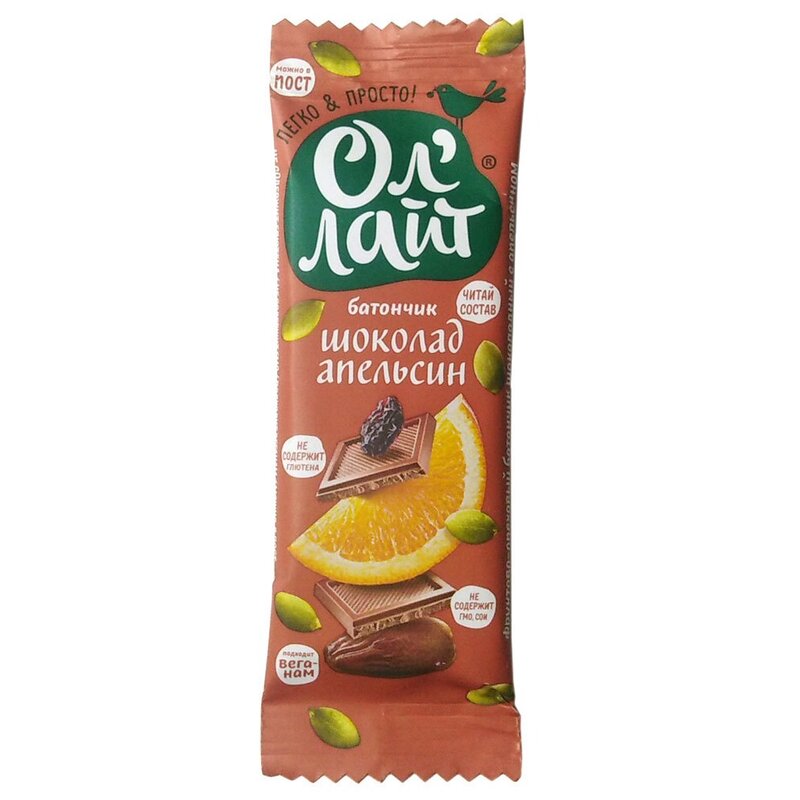Батончик Ол Лайт батончик фруктово-ореховый шоколад/апельсин 30 г
