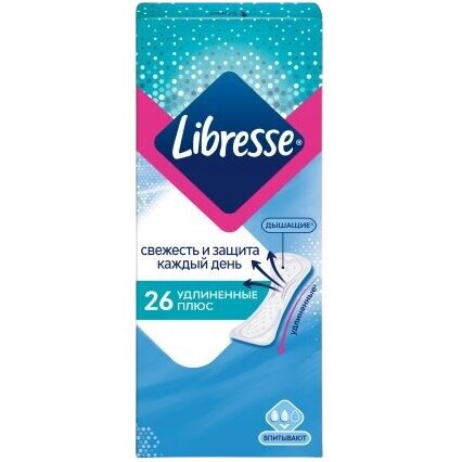 Прокладки ежедневные Либресс (Libresse) DailyFresh Plus удлиненные 26 шт.