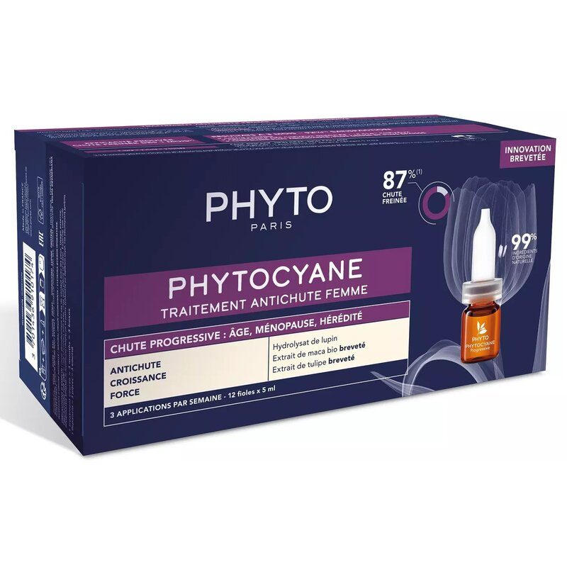 Сыворотка Phyto Phytocyane против прогрессирующего выпадения волос для женщин флаконы 5 мл 12 шт.