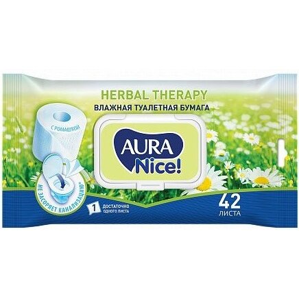 Бумага туалетная влажная Aura 42 шт.